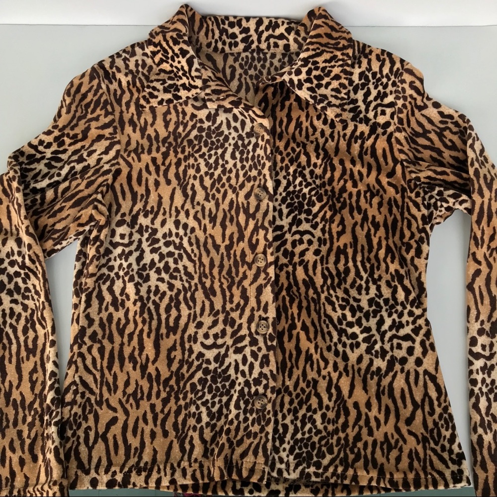 Vintage cheetah print shirt size medium